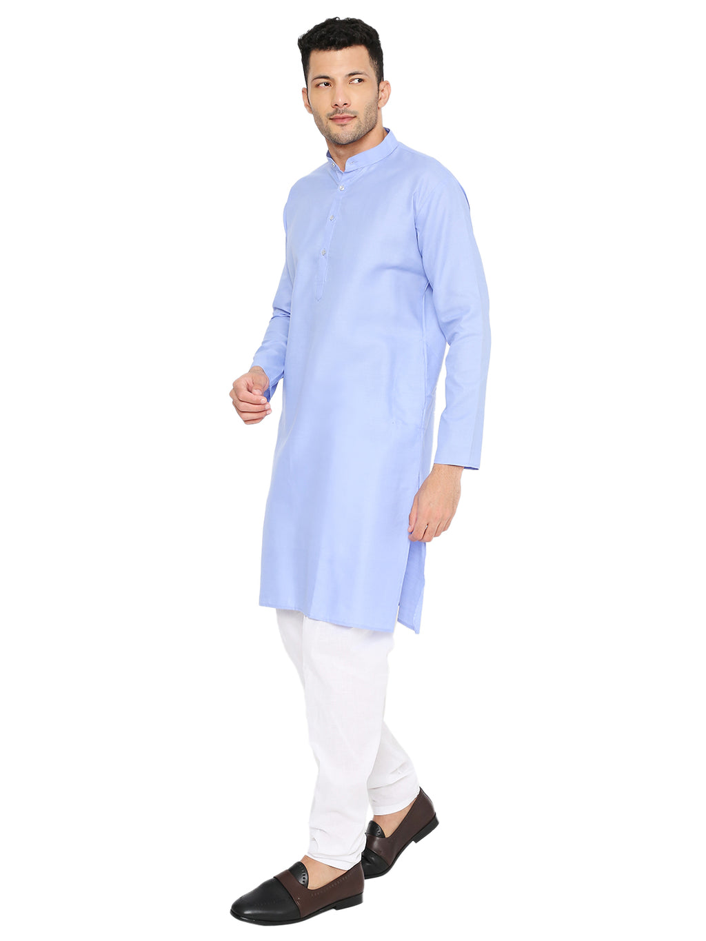 Blue Plain Kurta Set (1120)