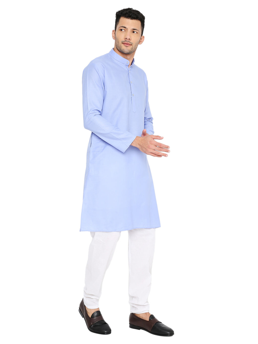 Blue Plain Kurta Set (1120)