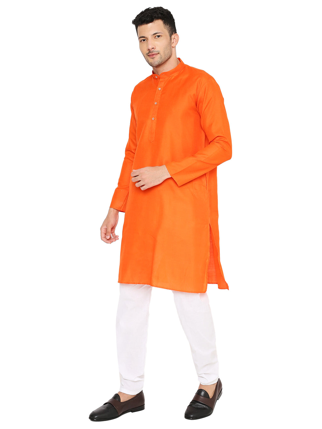 Orange Plain Kurta Set (1126)