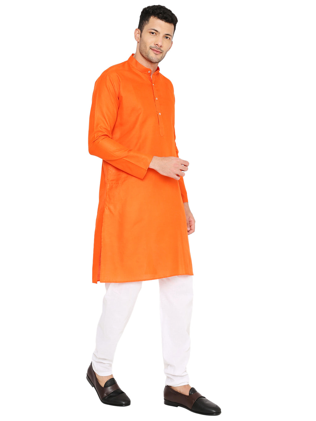 Orange Plain Kurta Set (1126)