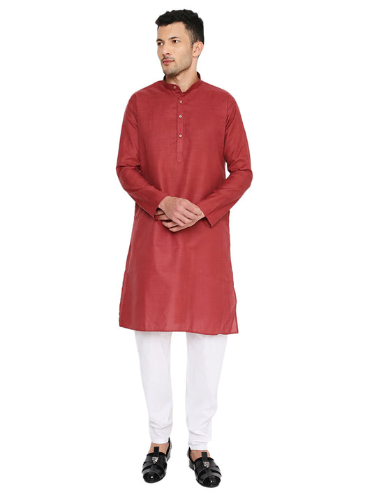 Dark Maroon Plain Kurta Set (1131)