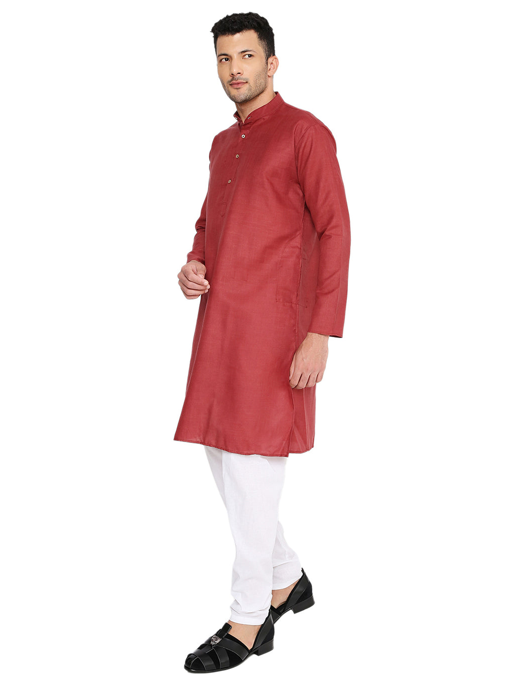 Dark Maroon Plain Kurta Set (1131)