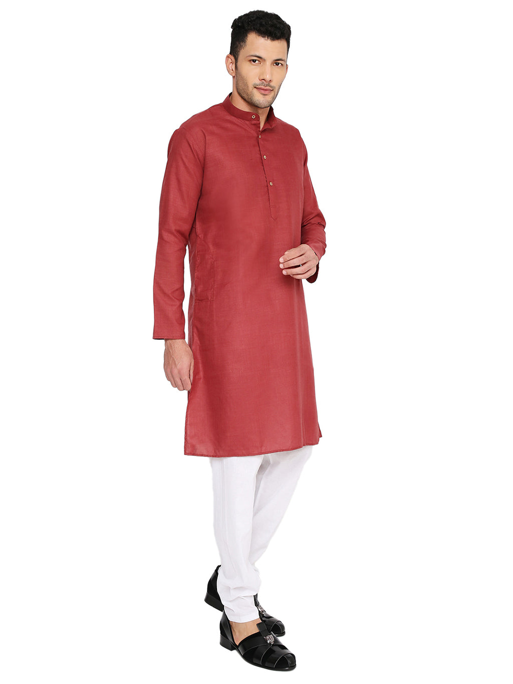 Dark Maroon Plain Kurta Set (1131)
