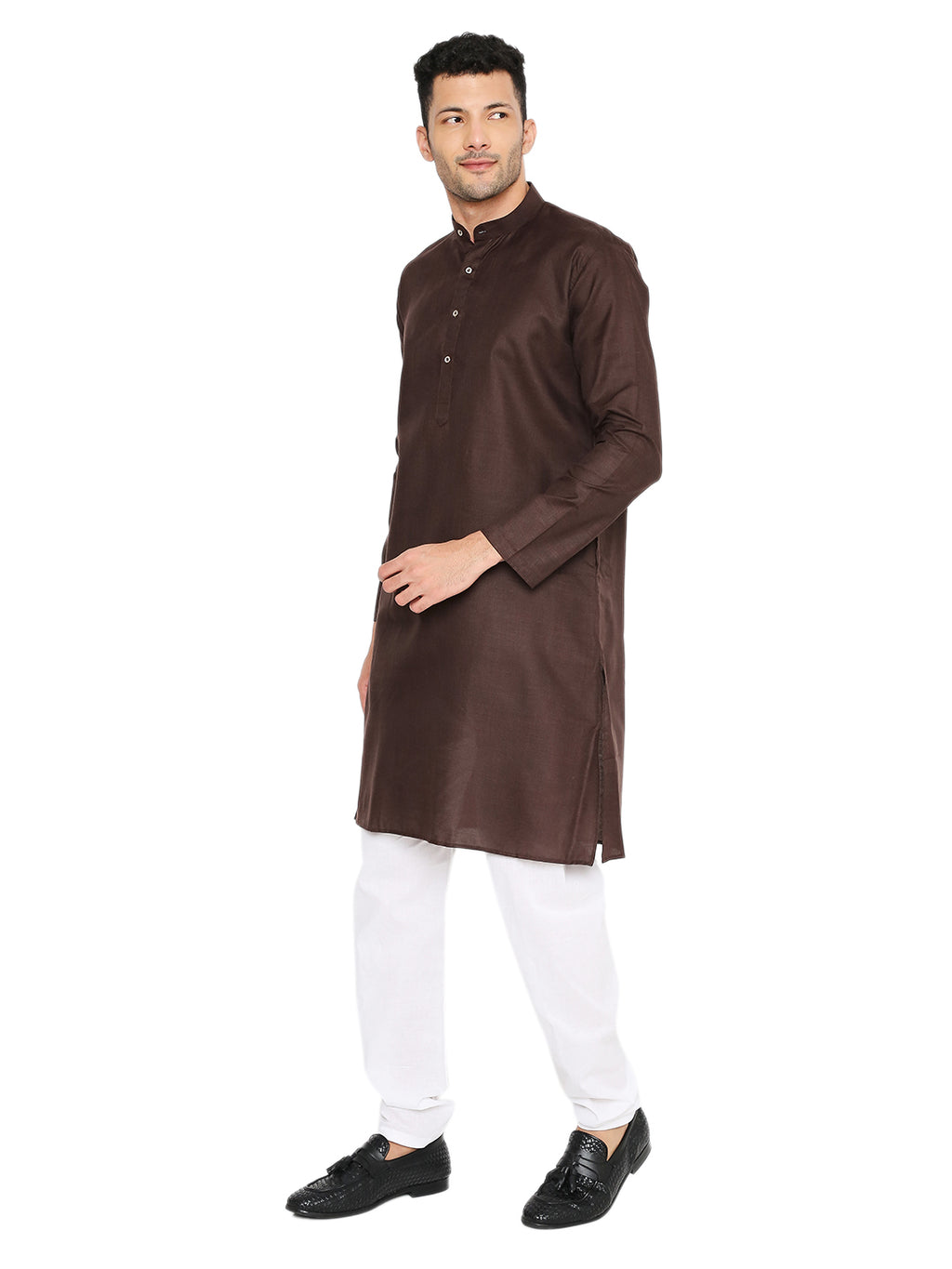 Coffee Plain Kurta Set (1132)