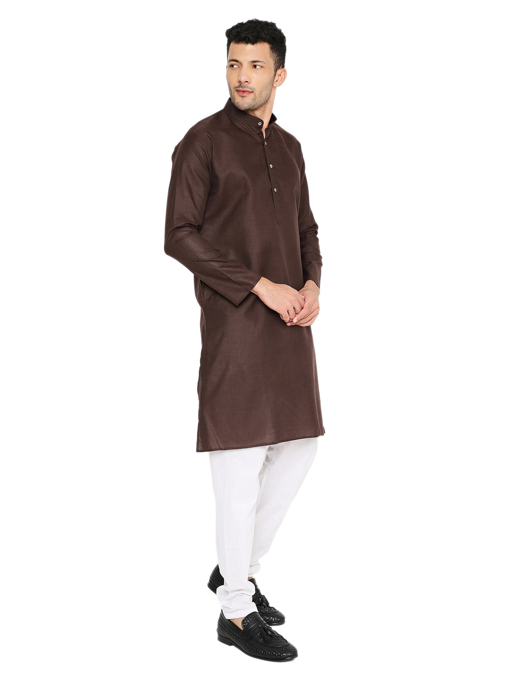 Coffee Plain Kurta Set (1132)