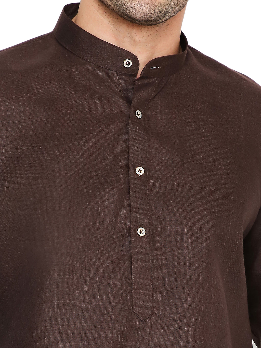 Coffee Plain Kurta Set (1132)