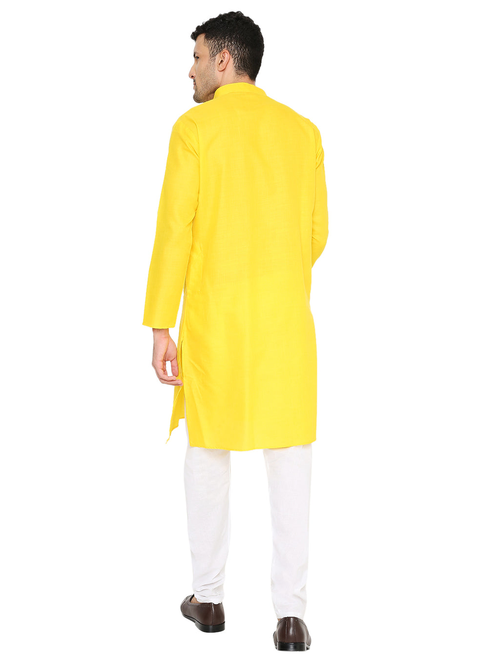 Light Yellow Plain Kurta Set (1149)