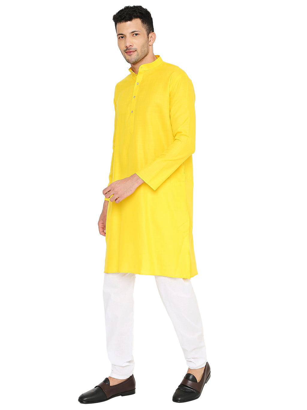 Light Yellow Plain Kurta Set (1149)