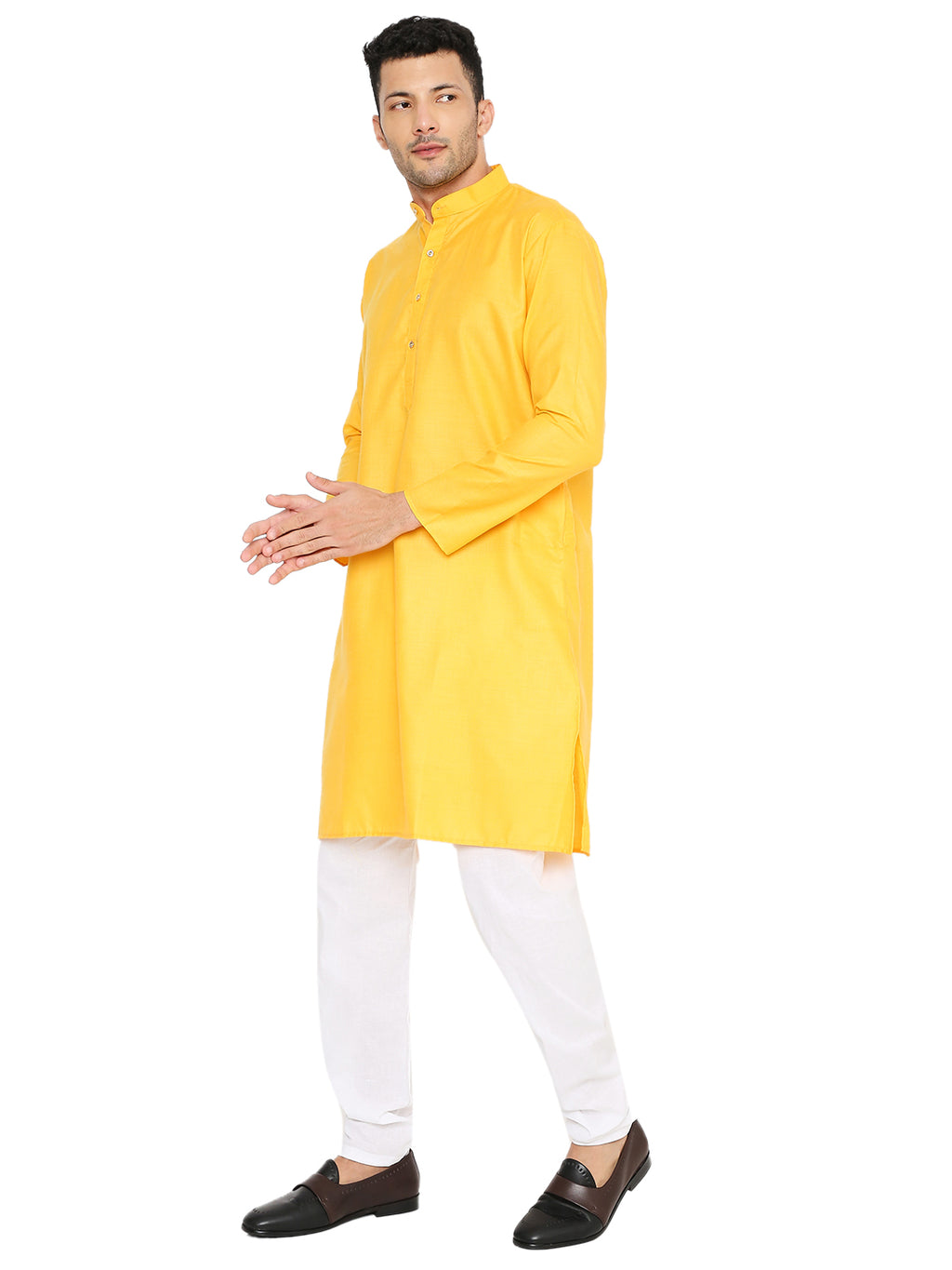 Yellow Plain Kurta Set (1161)