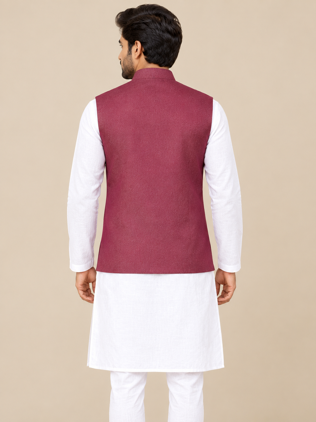Rich Maroon Solid Silk-Blend Koti(377)