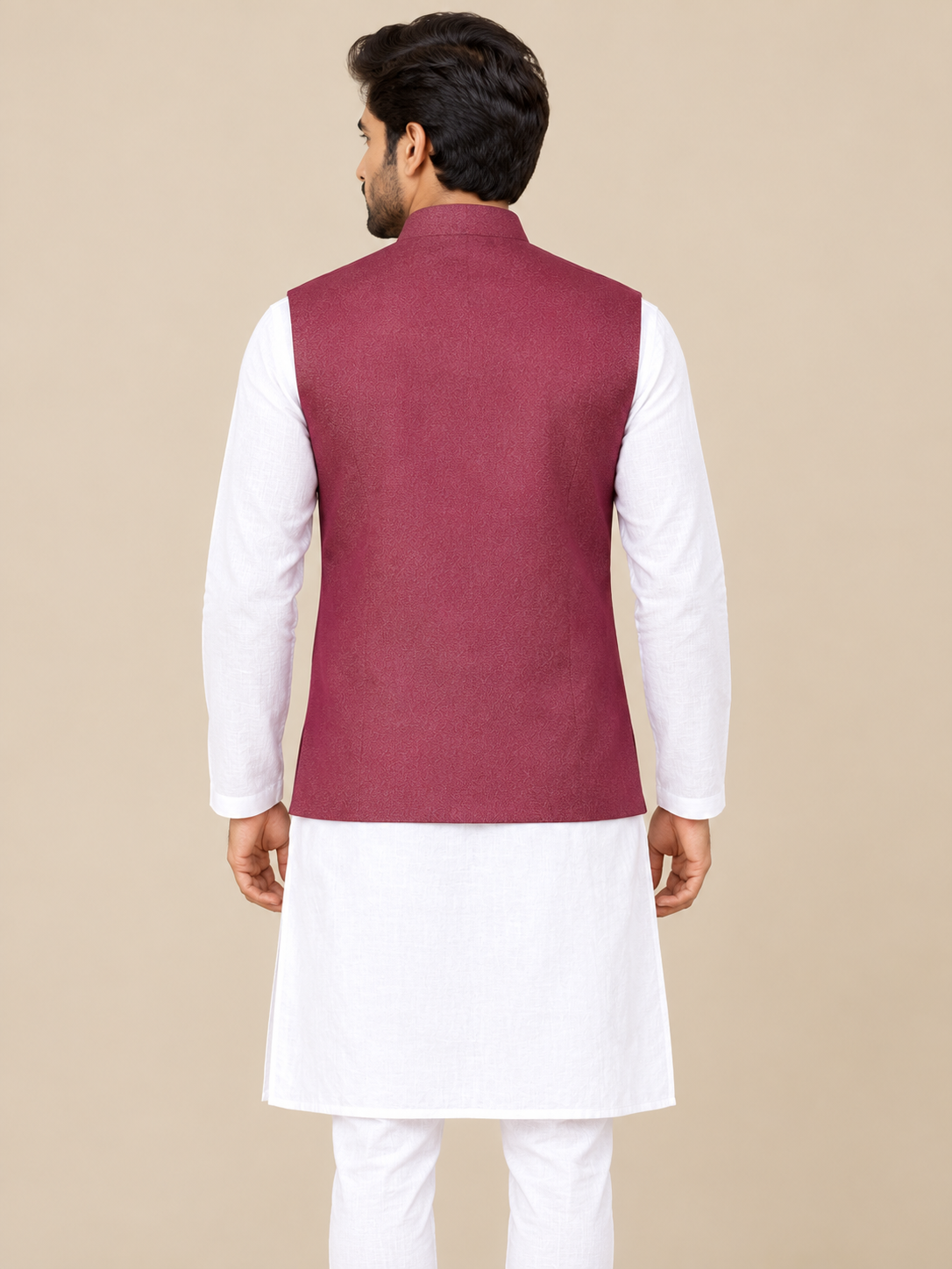 Rich Maroon Solid Silk-Blend Koti(377)