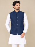 Classic Royal Navy Blue Men's Ethnic Waistcoat (377)