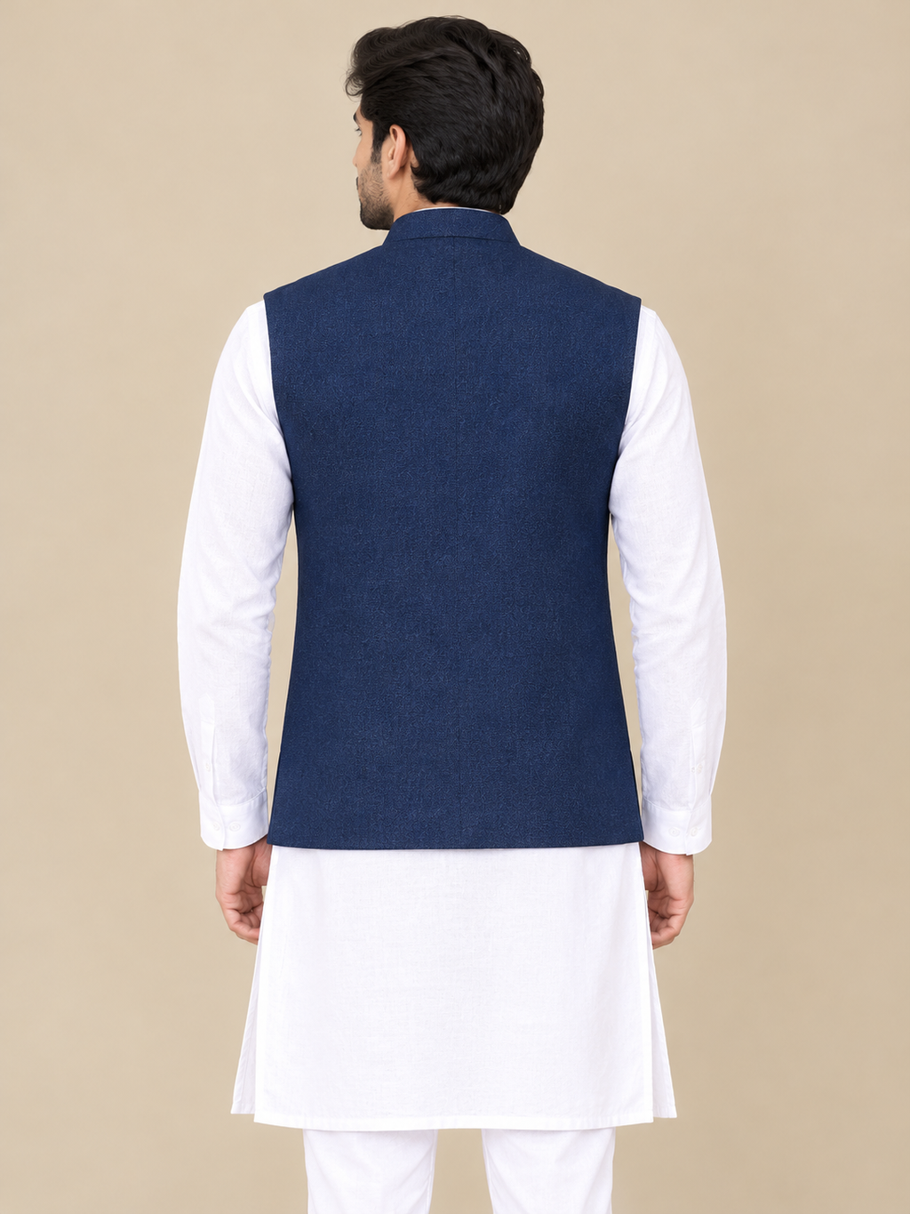 Classic Royal Navy Blue Men's Ethnic Waistcoat (377)