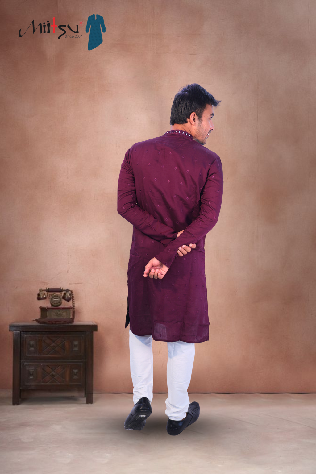 Regal Wine Mirror Kurta Set (7370)