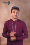 Regal Wine Mirror Kurta Set (7370)