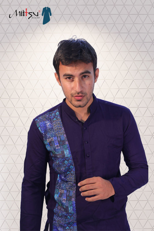 Midnight Mosaic Cotton Kurta (5050)