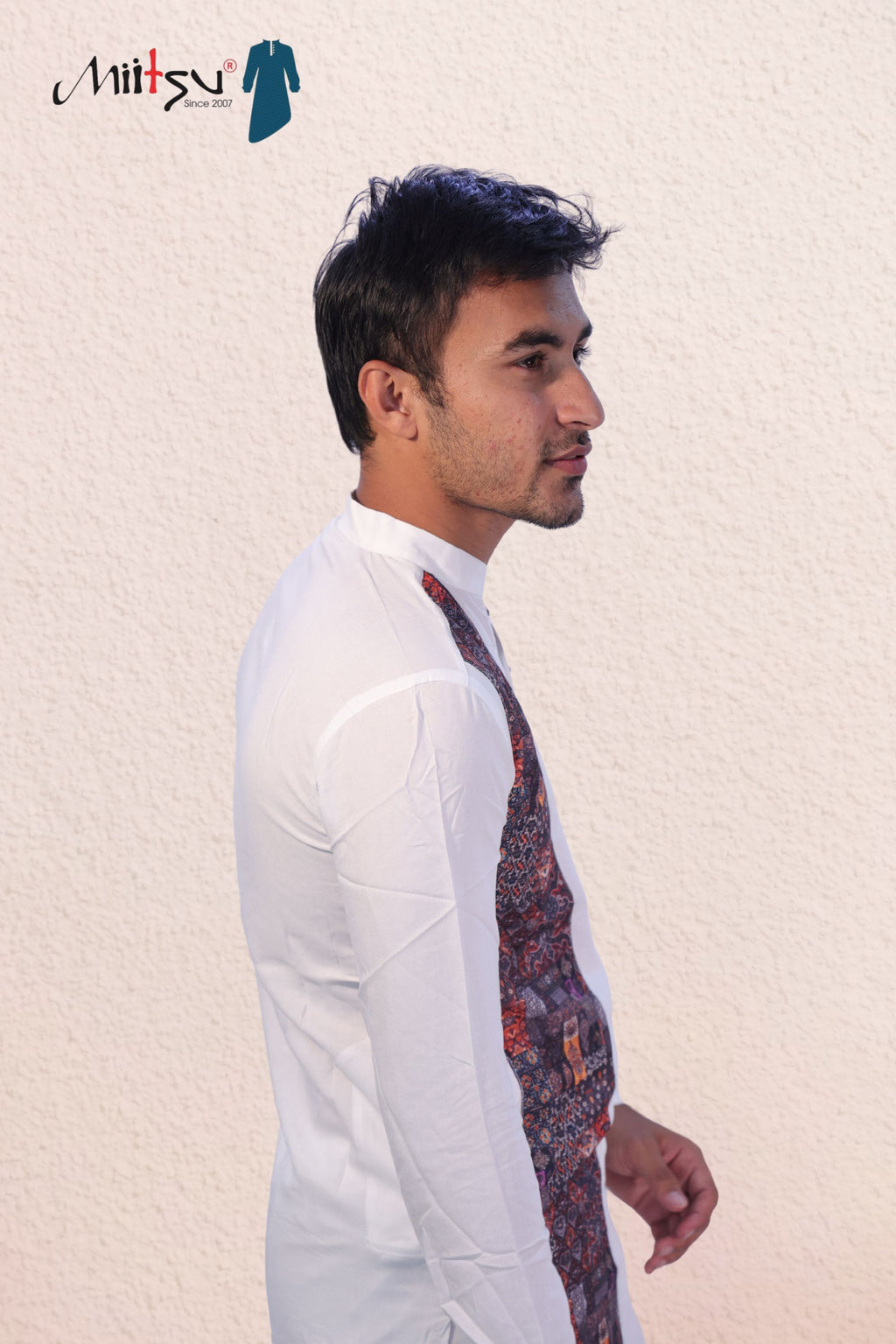 White Mosaic Cotton Kurta (5050)