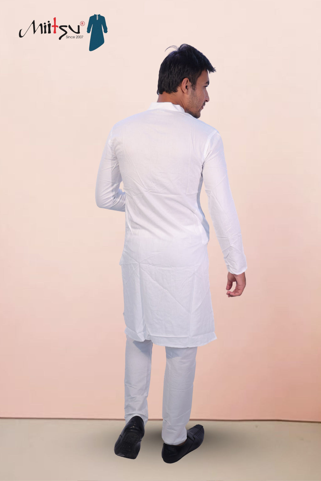 White Mosaic Cotton Kurta (5050)
