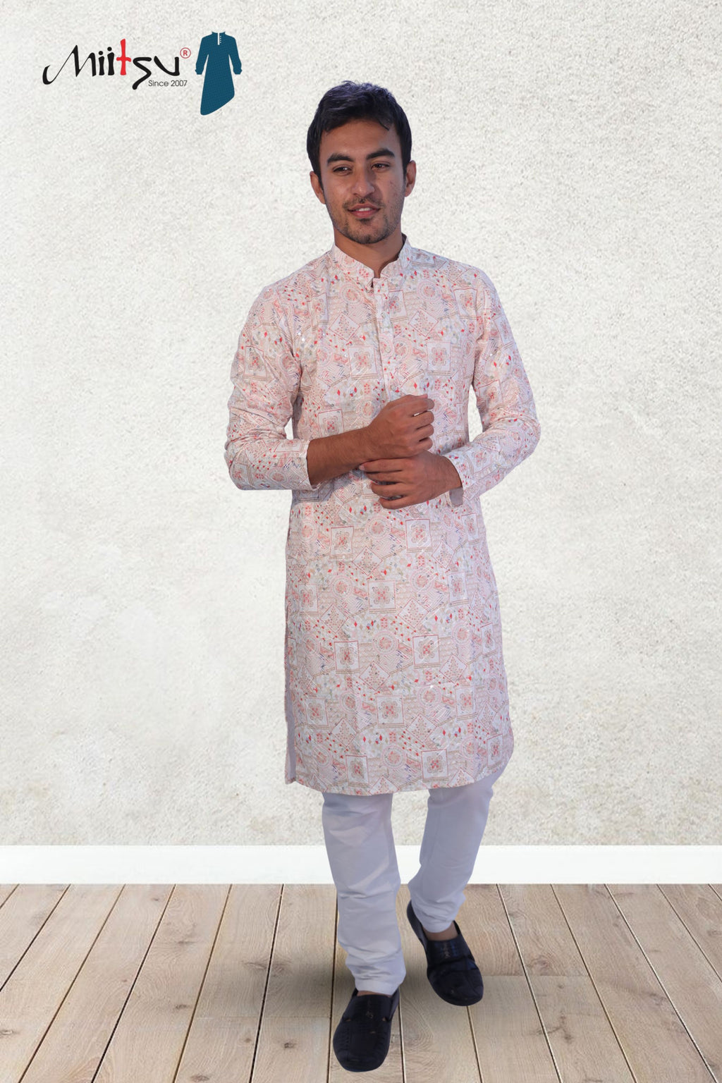 Ethereal Pastel Mosaic Kurta (123)