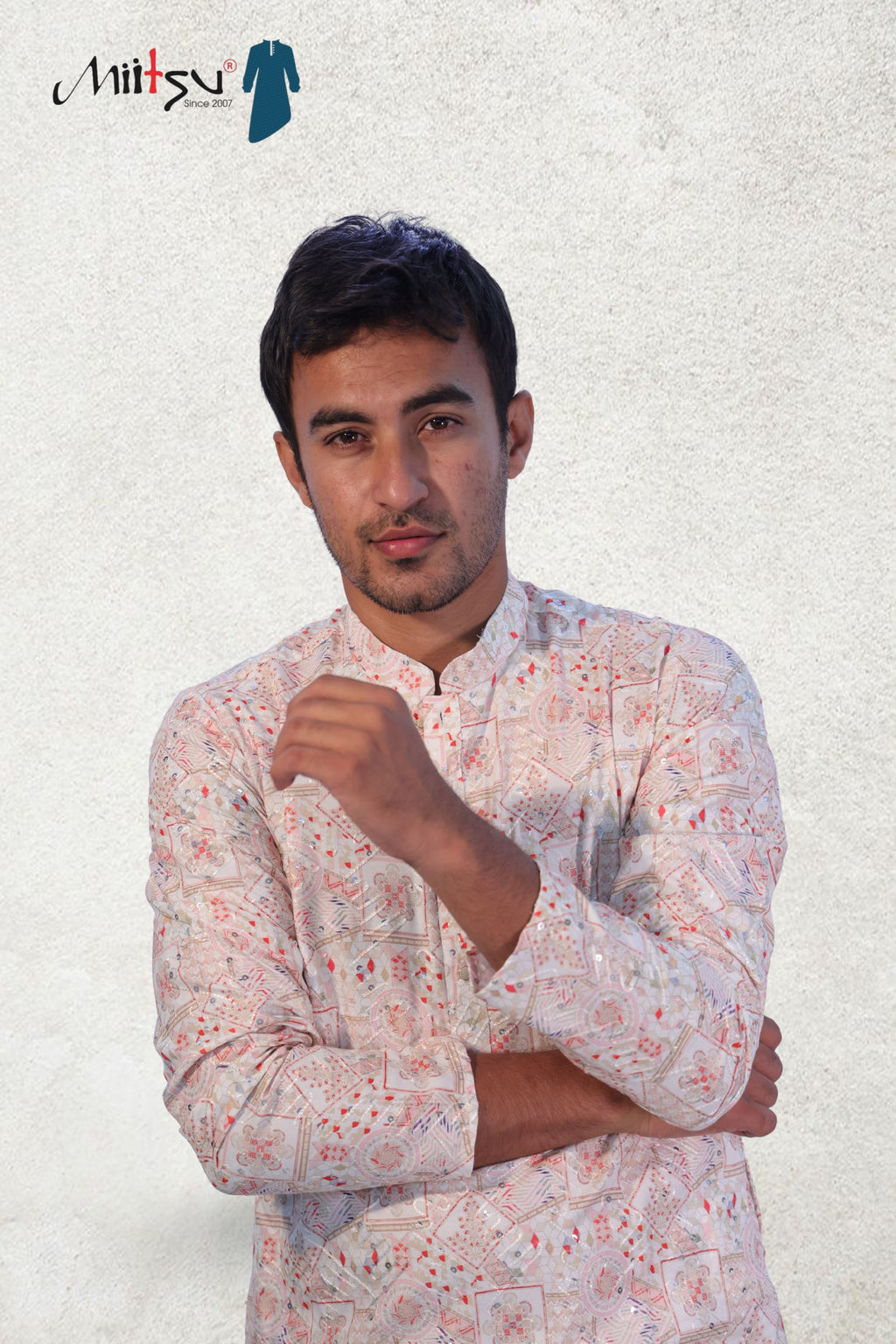Ethereal Pastel Mosaic Kurta (123)
