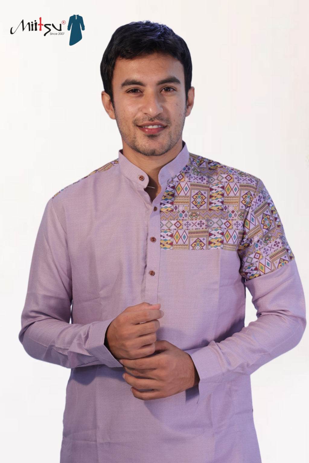 Heritage Touch Lavender Kurta with Front & Back Shoulder Design (280)