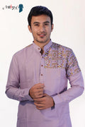 Heritage Touch Lavender Kurta with Front & Back Shoulder Design (280)