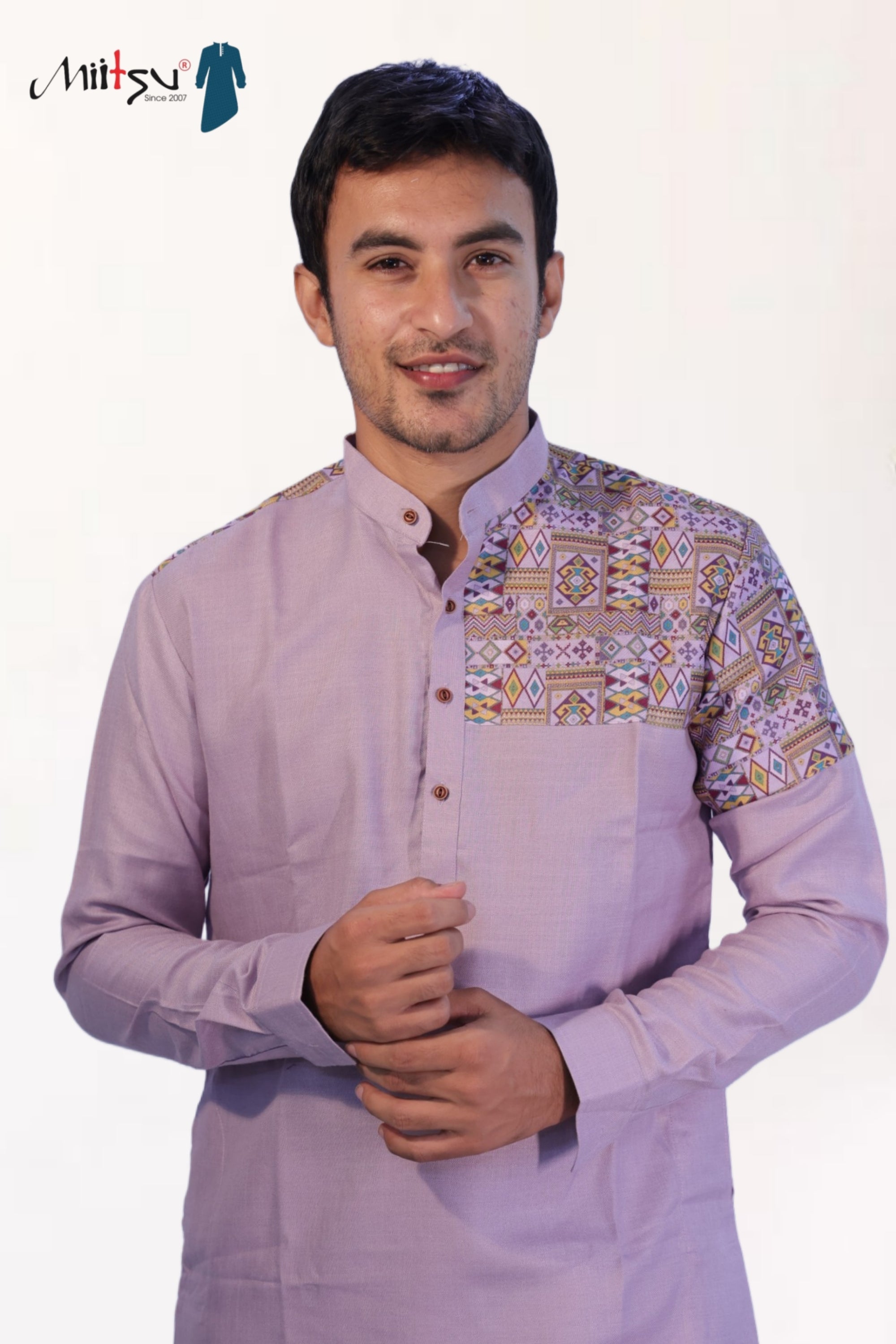 Heritage Touch Lavender Kurta with Front & Back Shoulder Design (280)