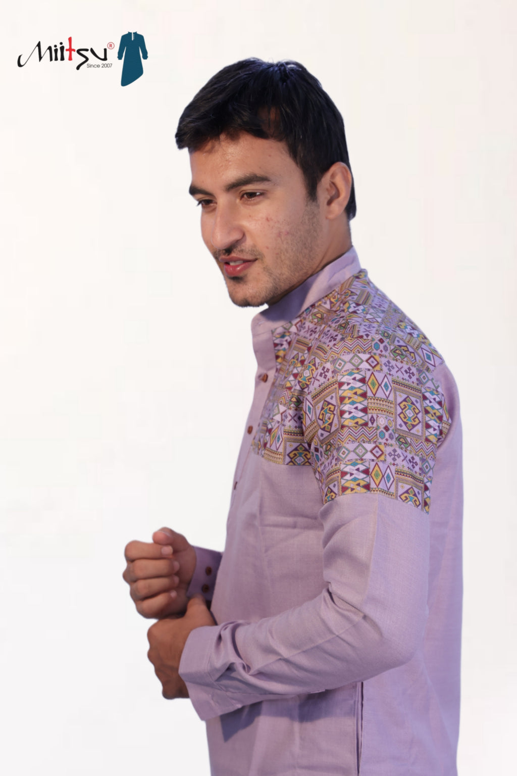 Heritage Touch Lavender Kurta with Front & Back Shoulder Design (280)