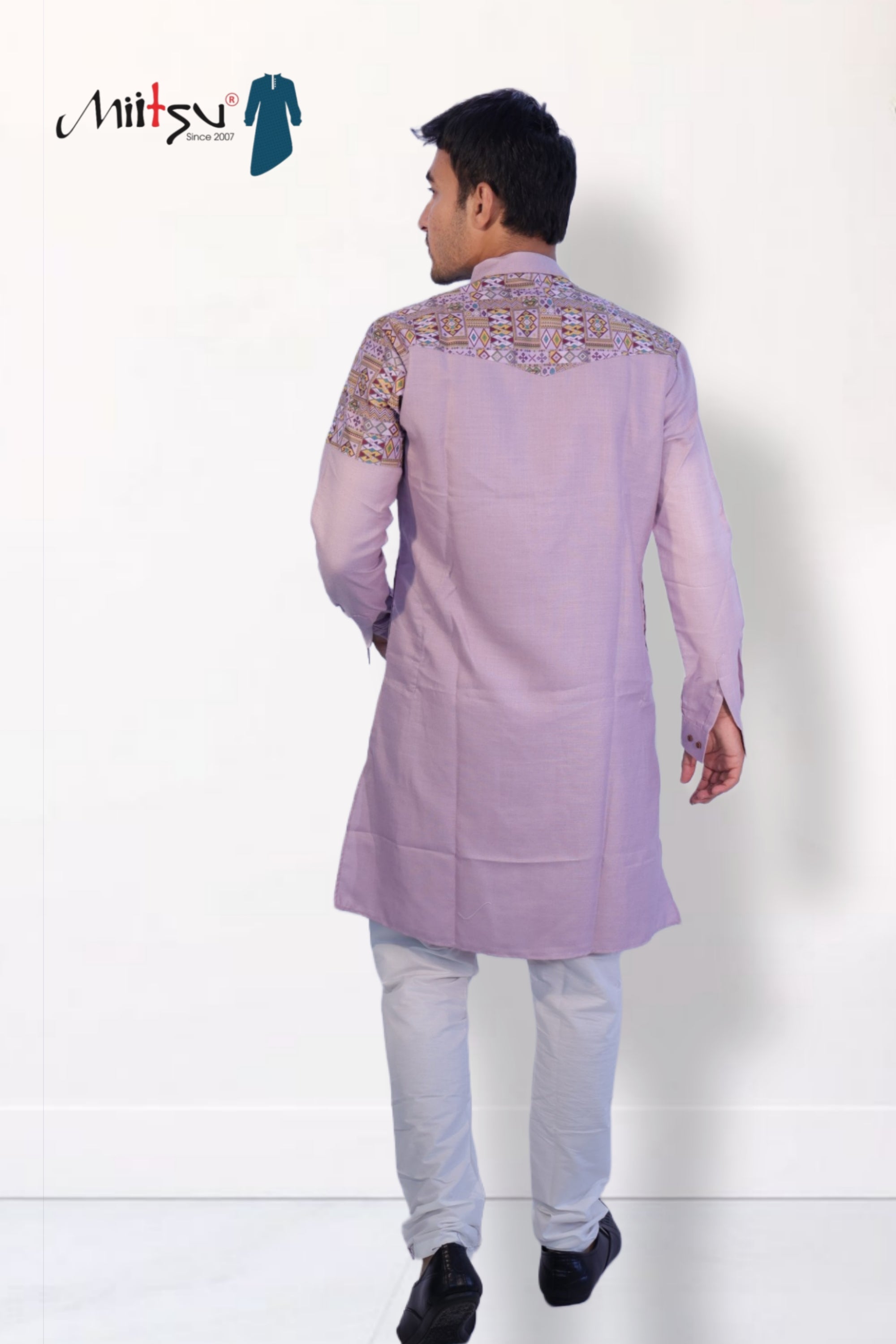 Heritage Touch Lavender Kurta with Front & Back Shoulder Design (280)