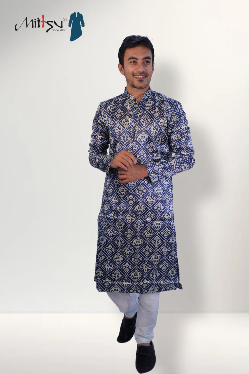 Regal Indigo Ikat Kurta (2781)