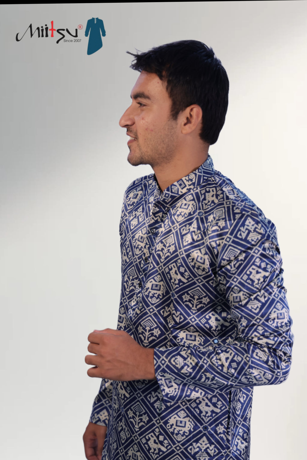 Regal Indigo Ikat Kurta (2781)