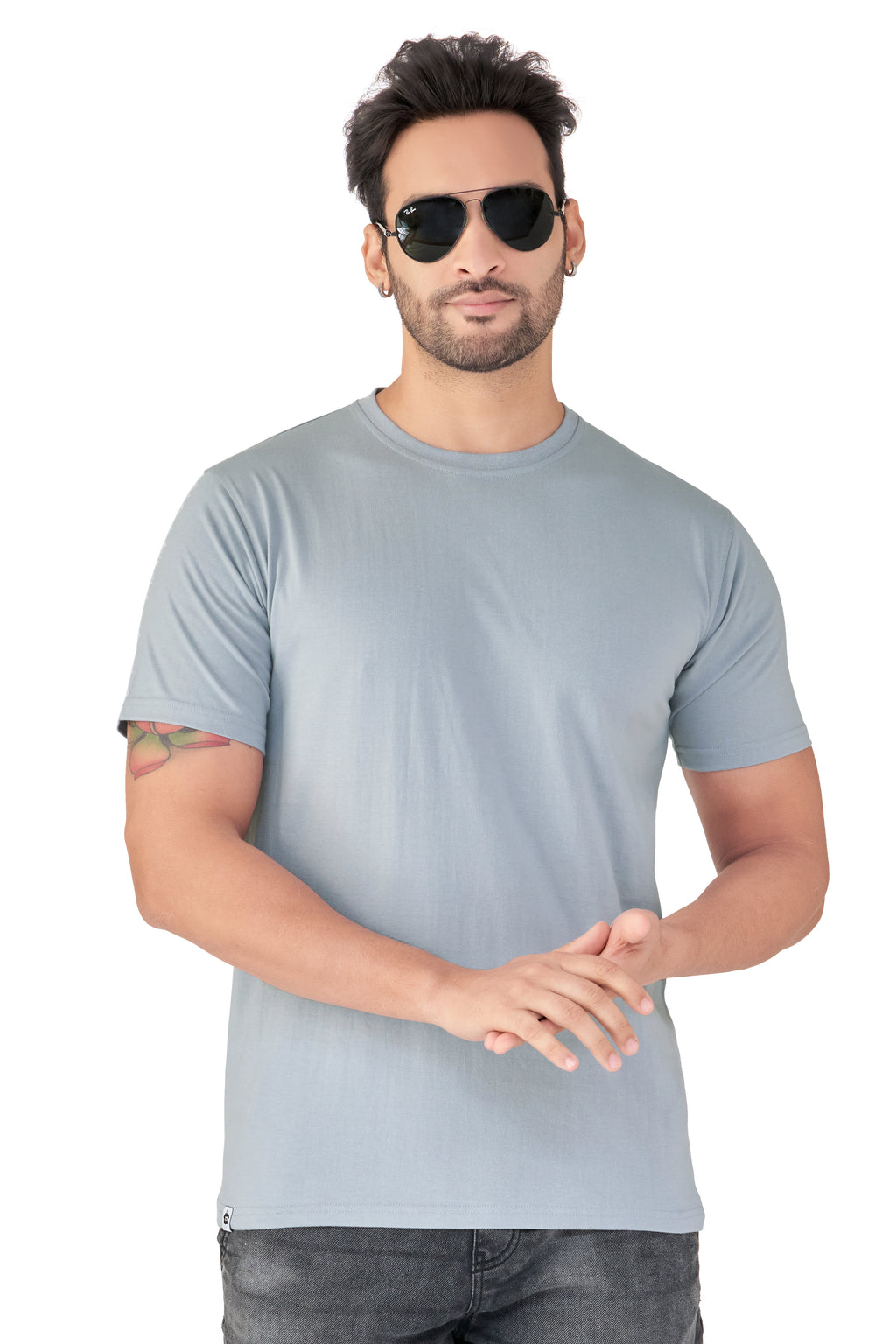 Mivaan round Neck L-Gray Tshirt (ST101)