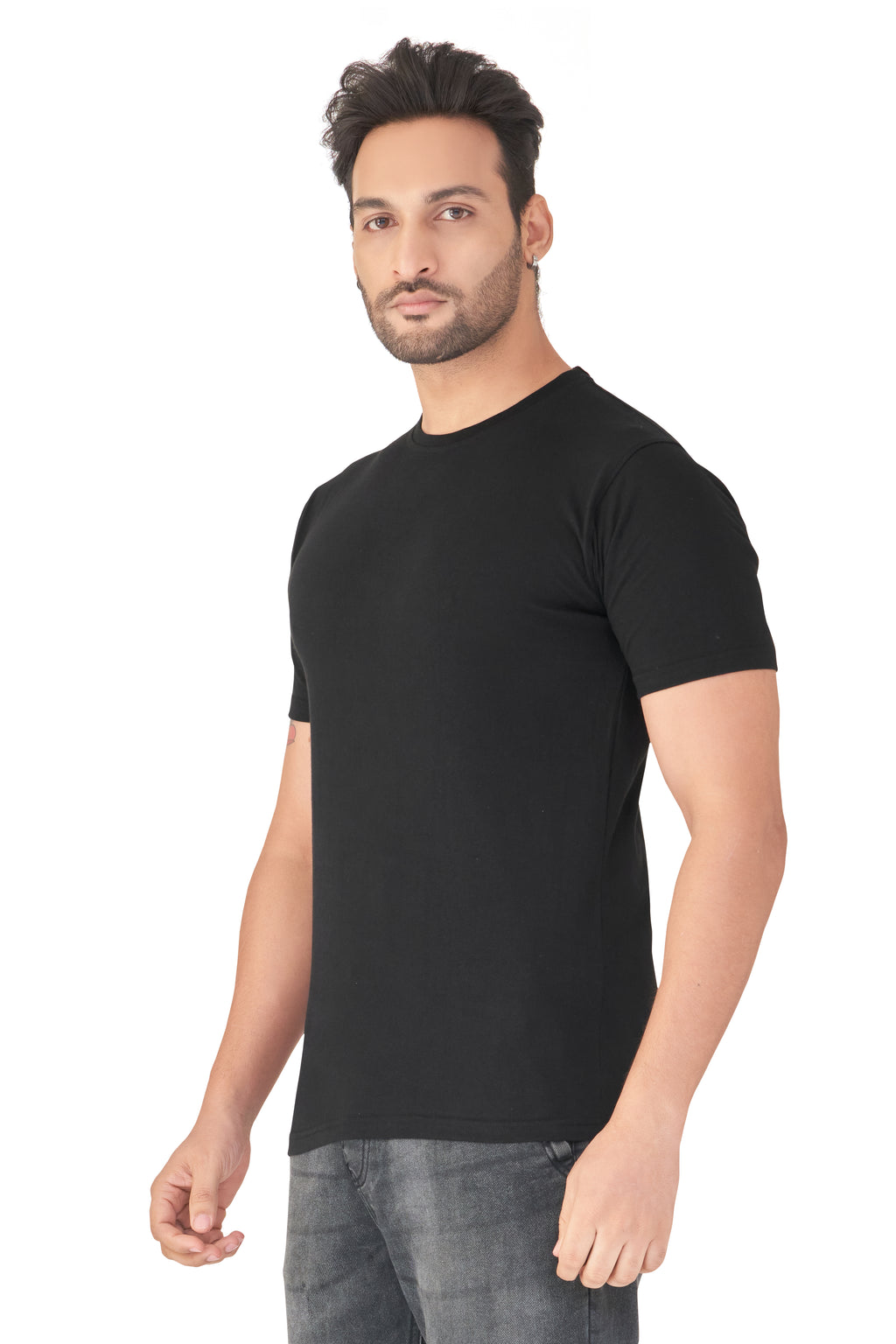 Mivaan round Neck Black T-Shirt (ST101)