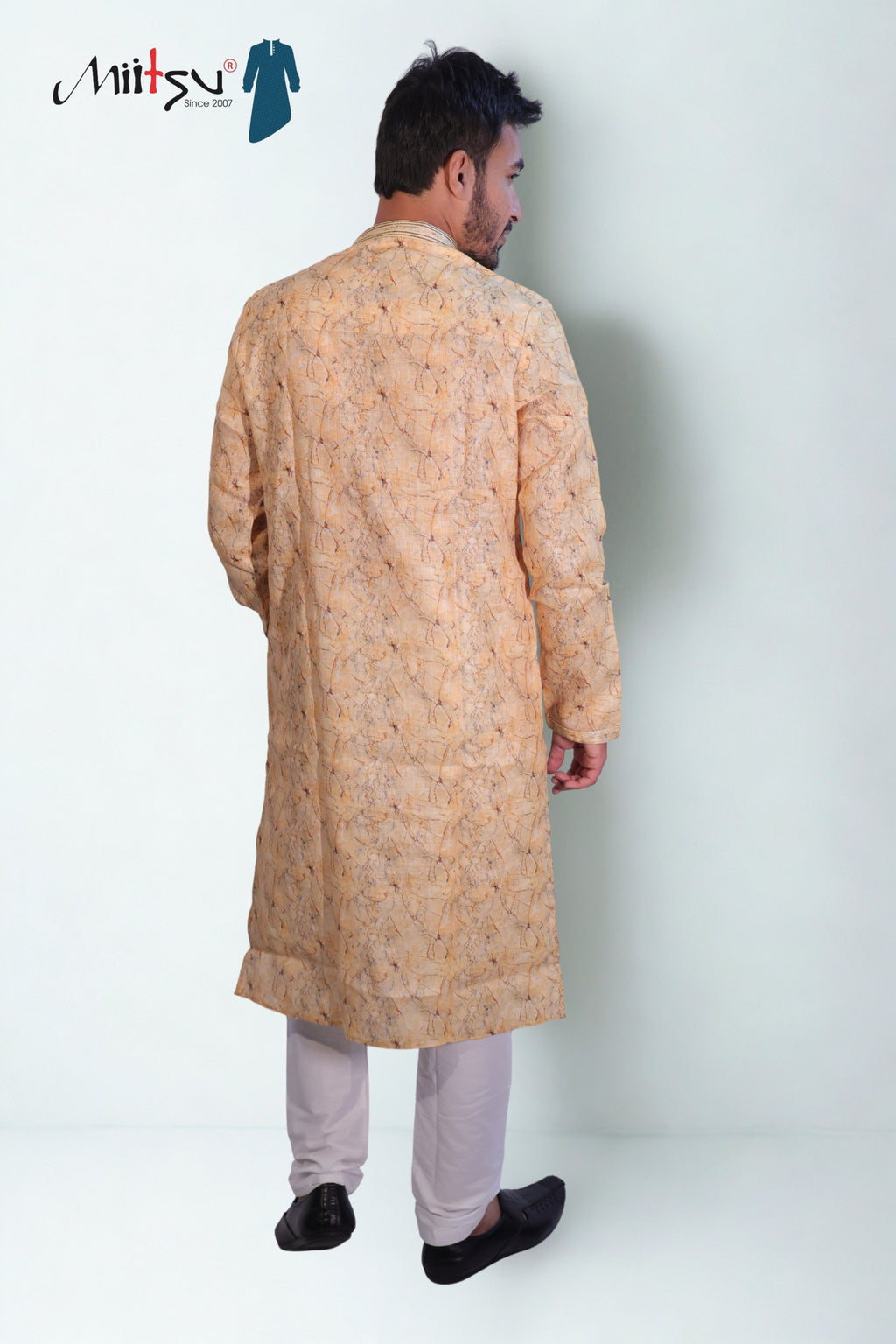 Elegant Golden Printed Kurta (1348)