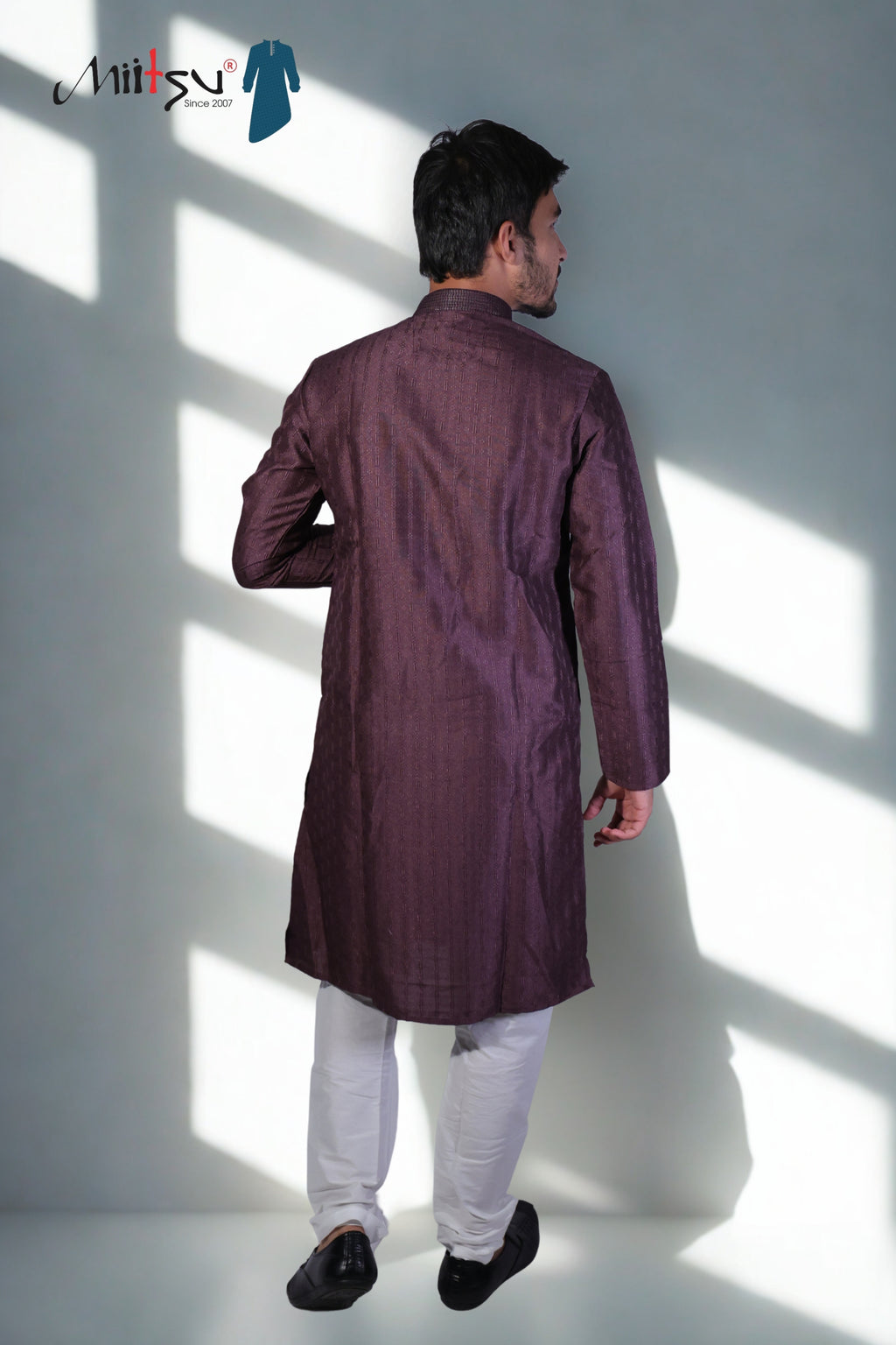 Royal Plum Textured Kurta
(7396)