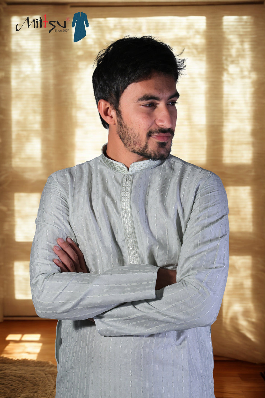 Silver Grace Kurta – Understated Luxury (7397)