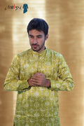 Royal Ikat Mirror Work Mashroo Kurta (2781)
