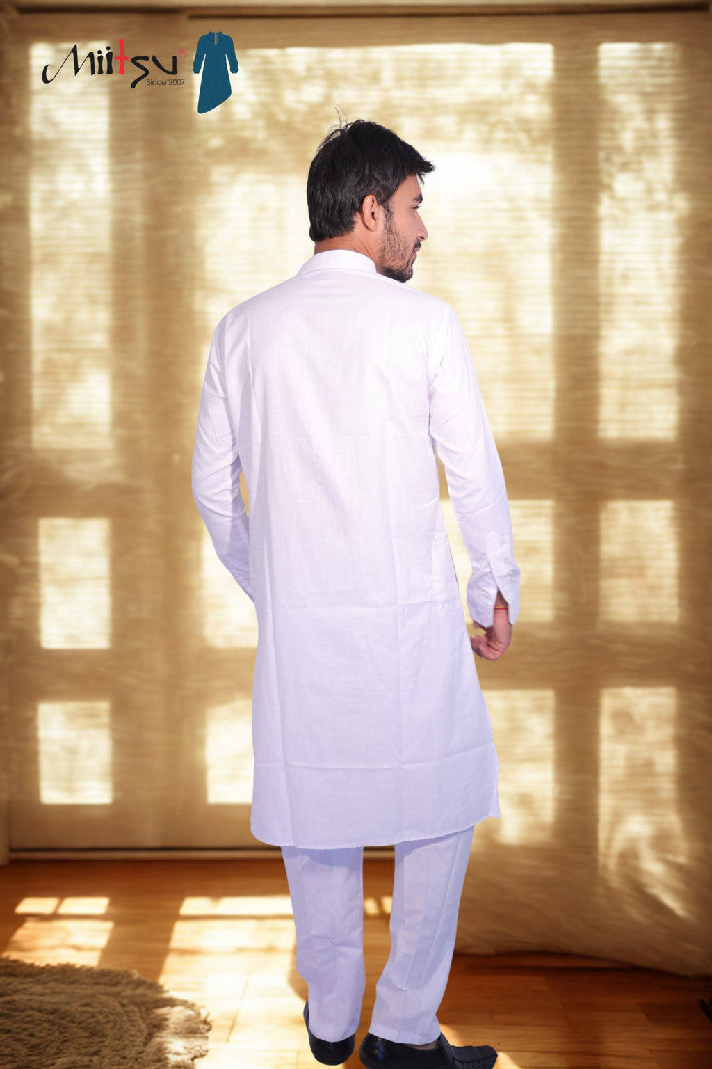 Classic White Cotton Kurta (1001)