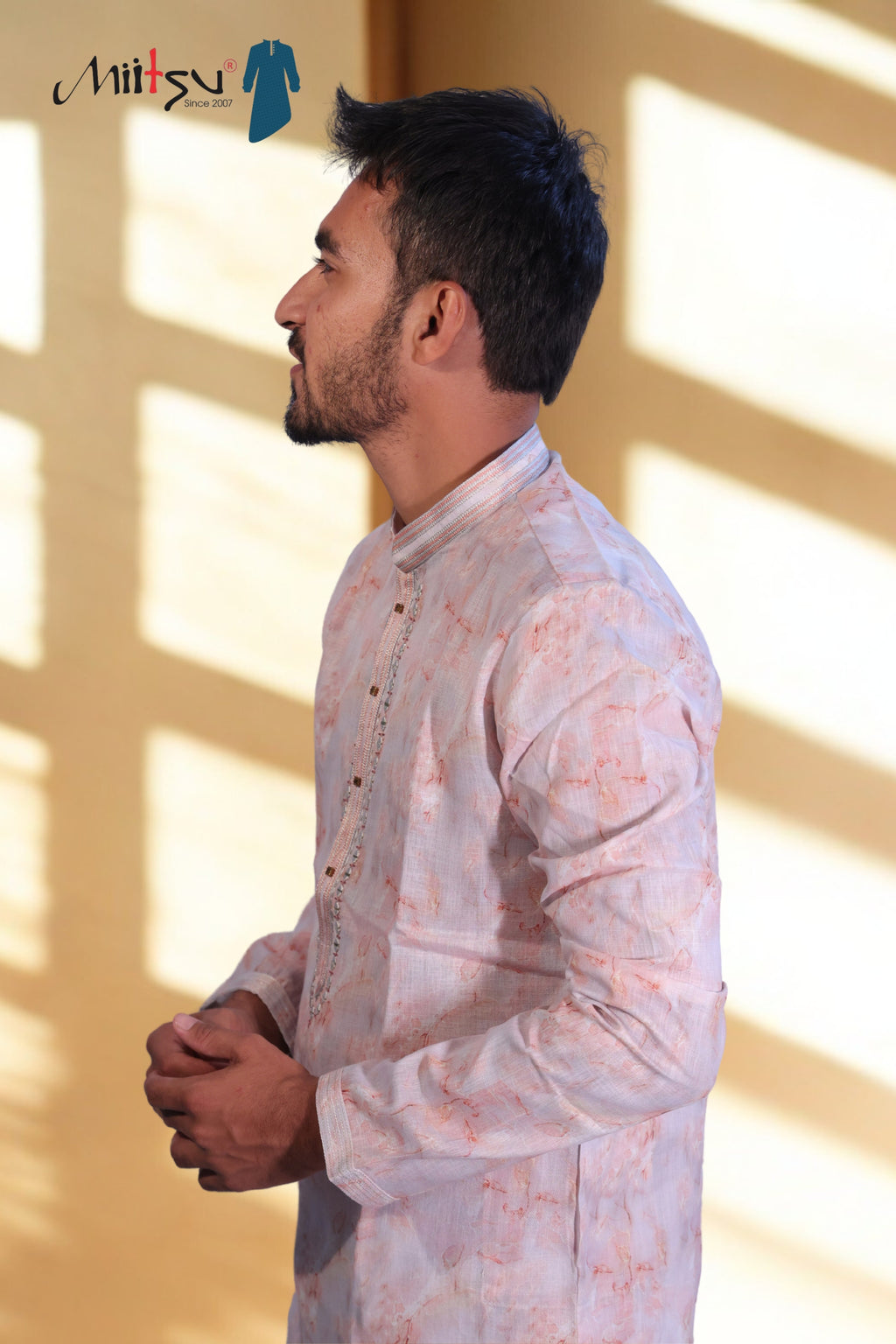 Subtle Elegance Pink Printed Kurta (1348)