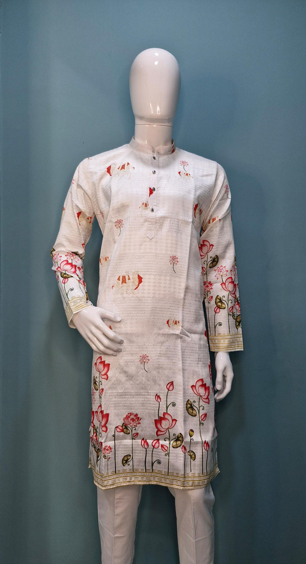 Mens Floral Print Kurta (9587)