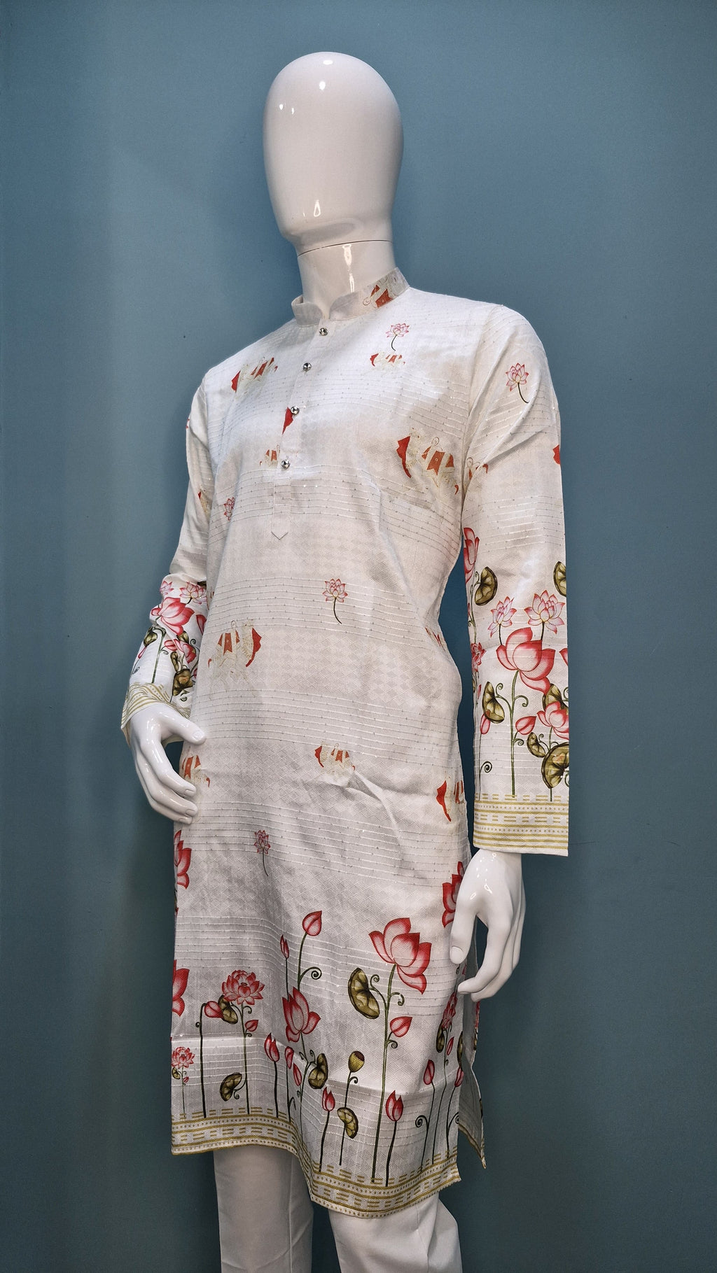 Mens Floral Print Kurta (9587)