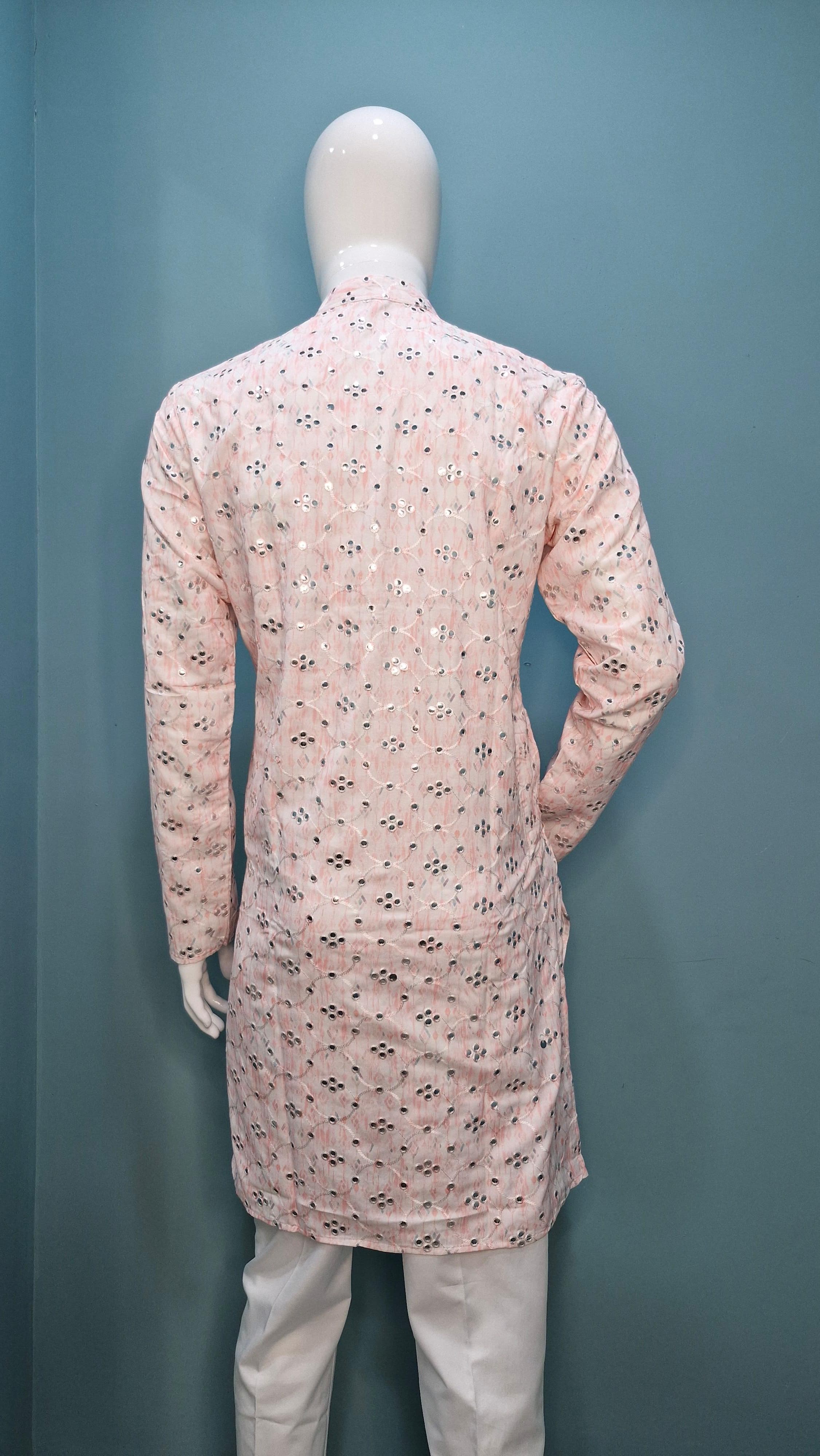 Mens Embroidered with Mirror Work Kurta (4382/3/6)