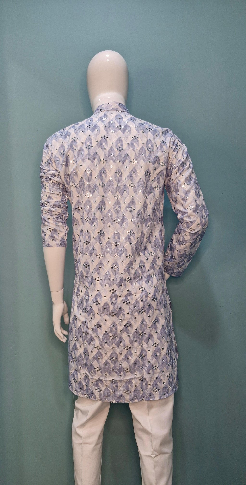 Mens Embroidered with Mirror Work Kurta (4382/3/6)