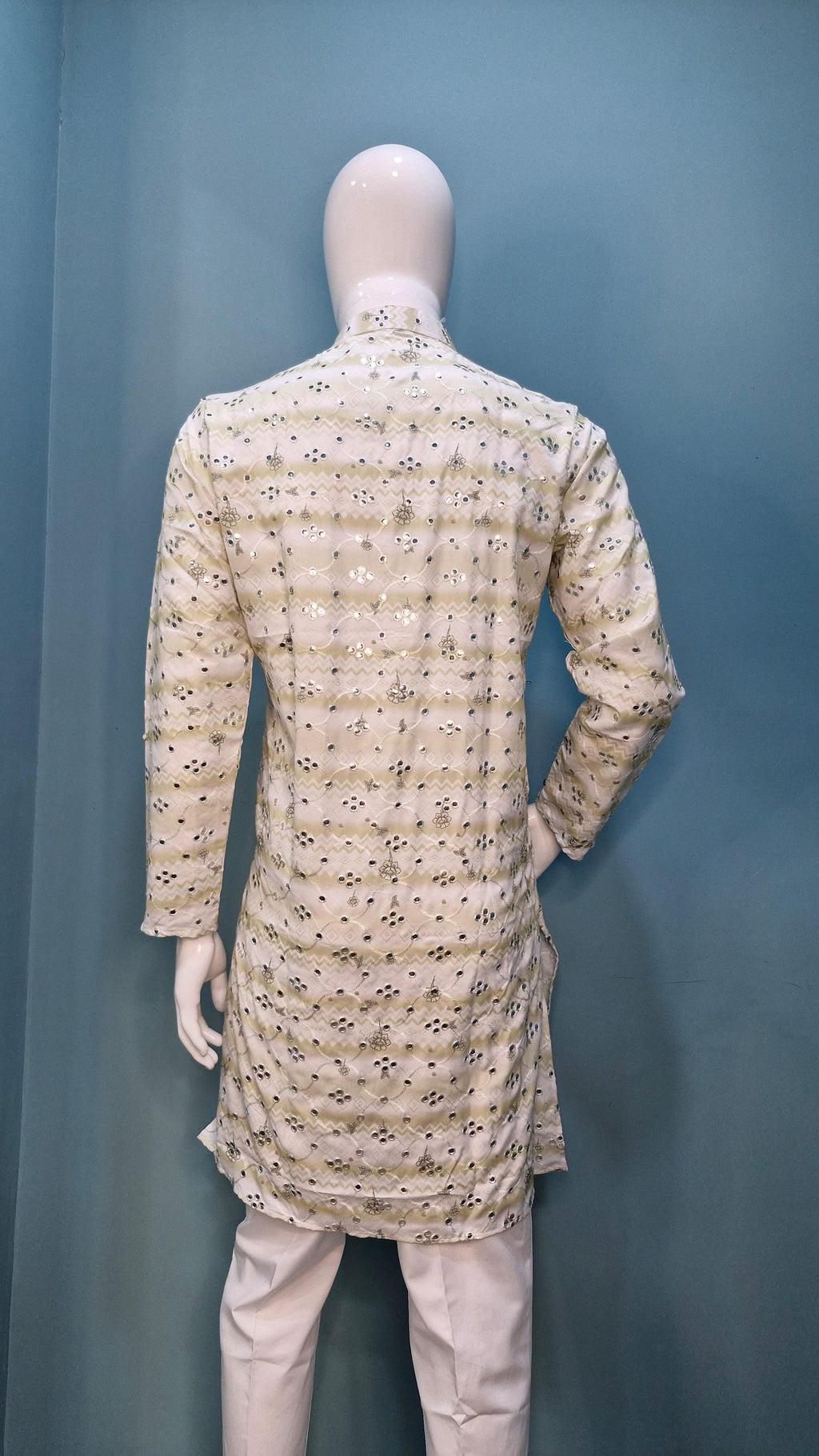 Mens Embroidered with Mirror Work Kurta (4382/3/6)