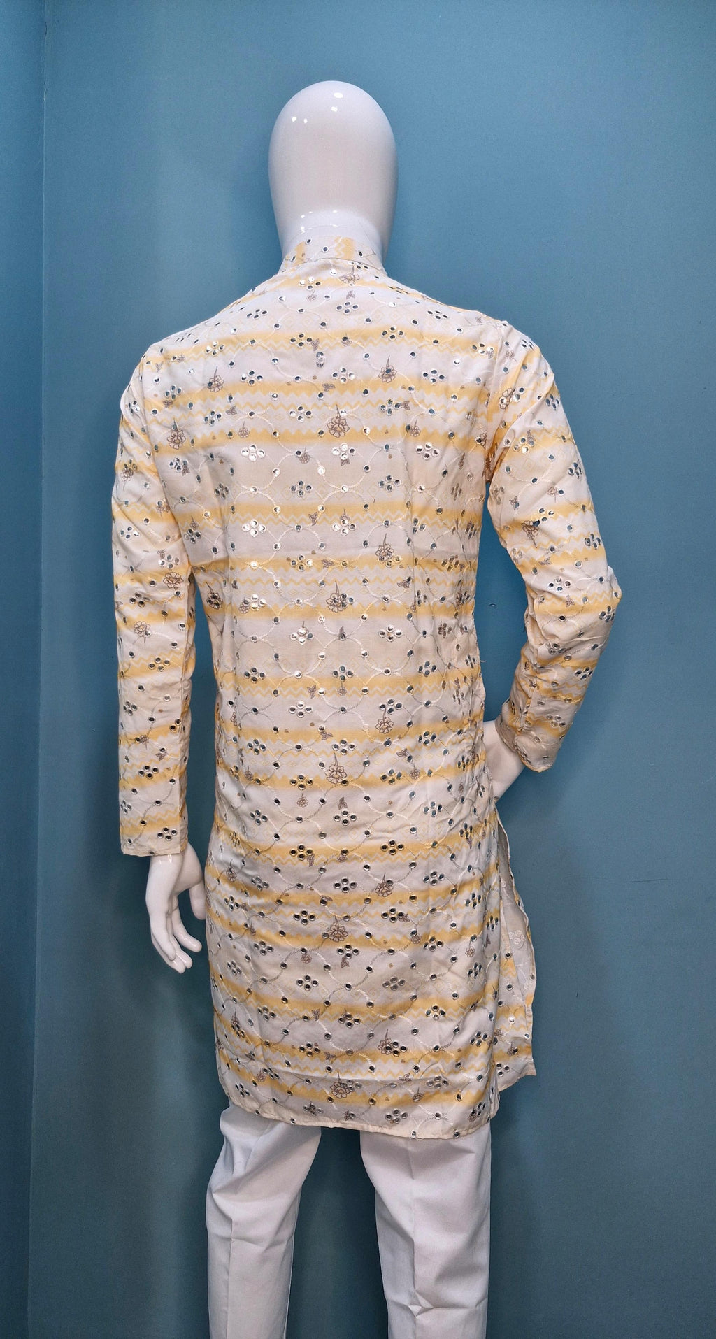 Mens Embroidered with Mirror Work Kurta (4382/3/6)