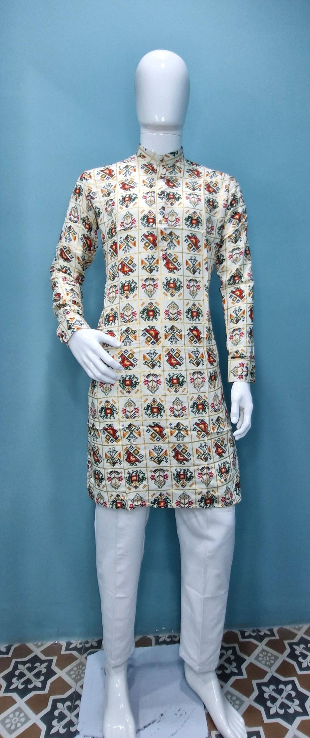 Men's Patoda Print Multicolourd Kurta(2409)