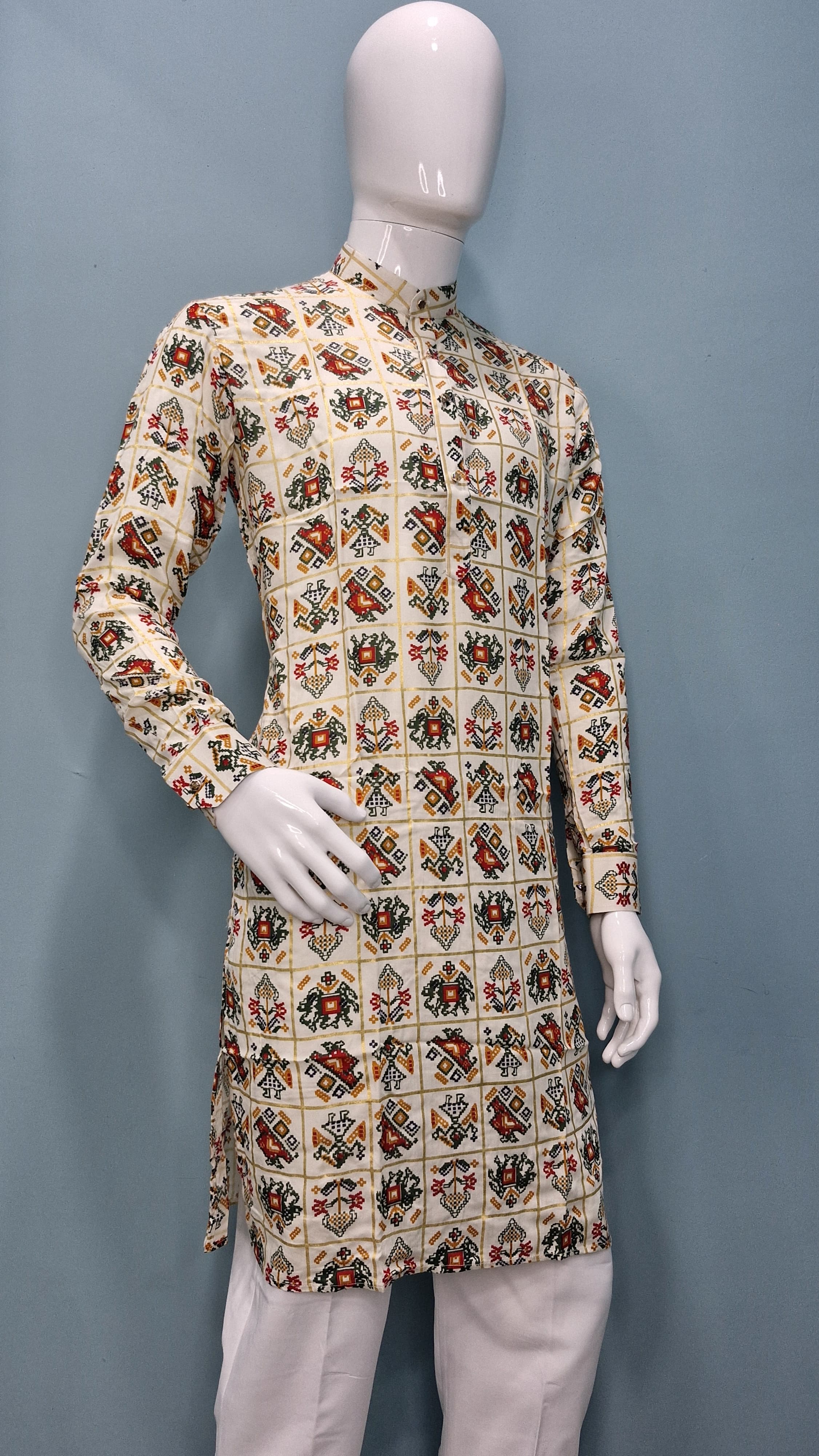 Men's Patoda Print Multicolourd Kurta(2409)