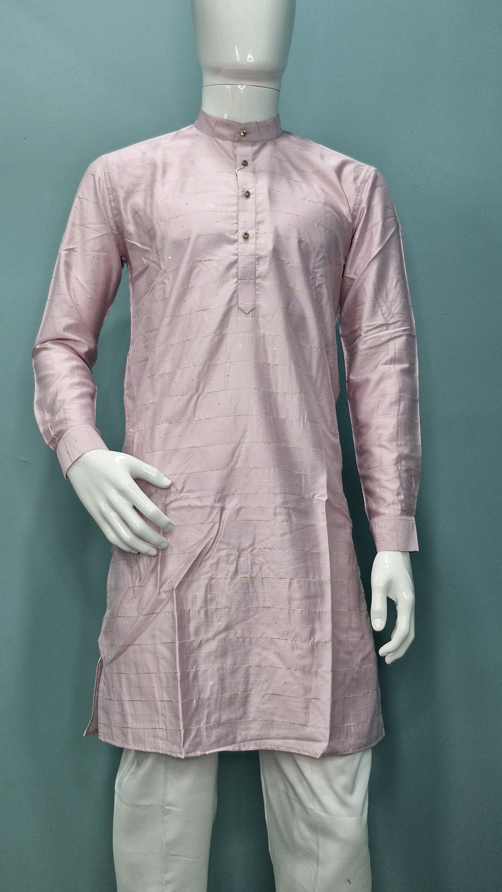 Men's Premium Kurta with Metallic Pinstripes and Jewel Buttons(3210/50)