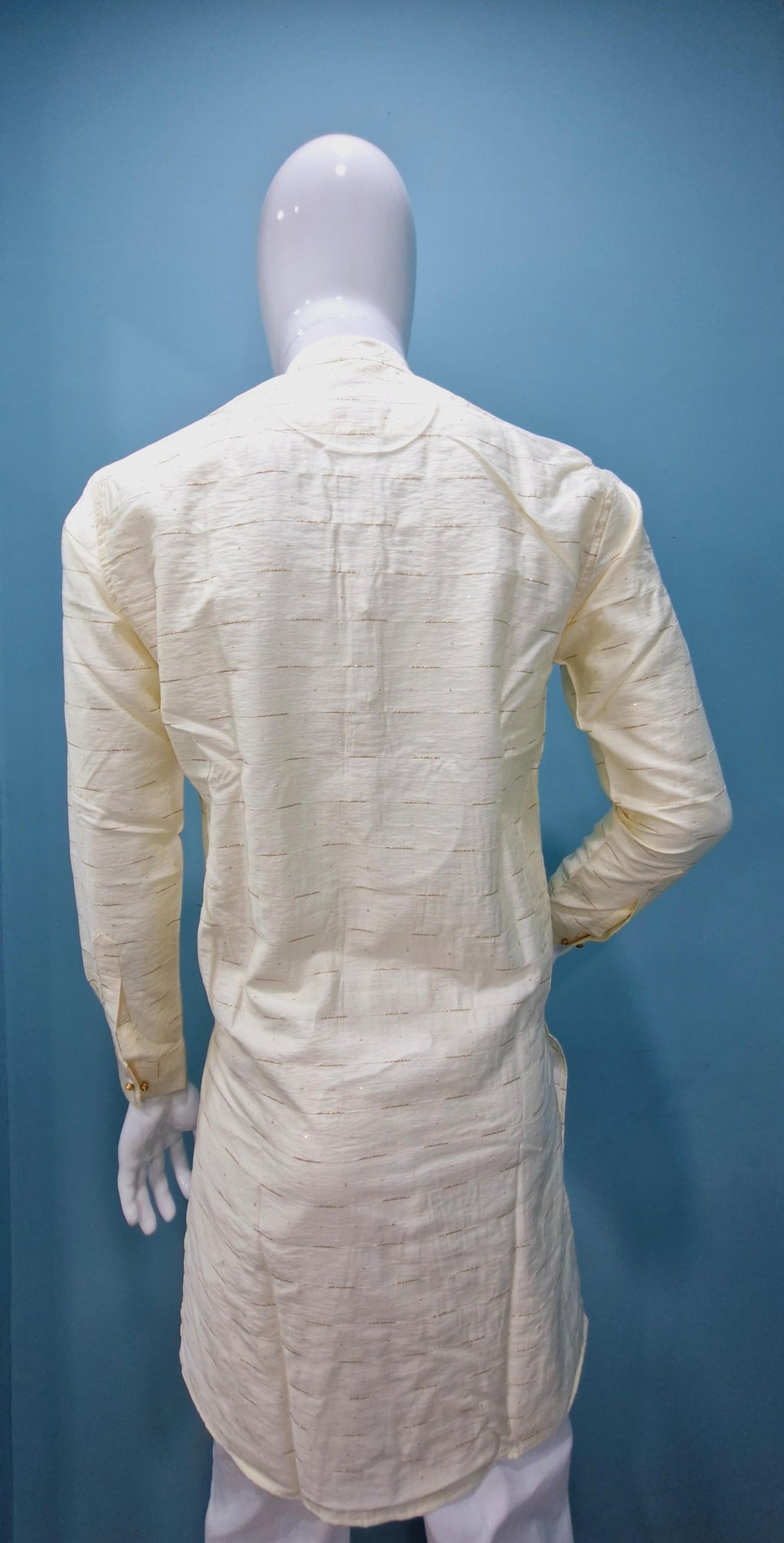 Men's Premium Kurta with Metallic Pinstripes and Jewel Buttons(3210/50)