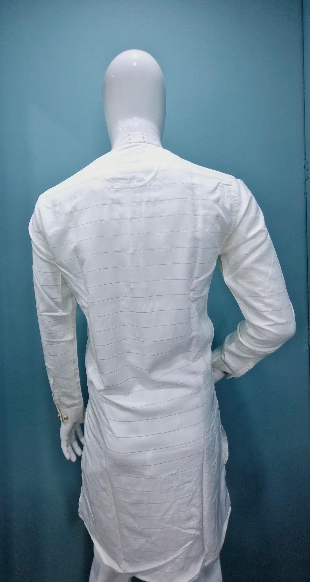 Men's Premium Kurta with Metallic Pinstripes and Jewel Buttons(3210/50)